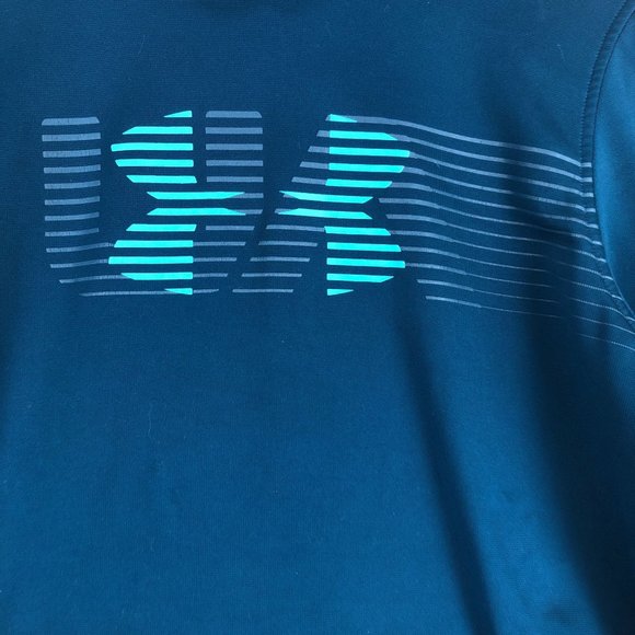 Under Armour Men's Size Medium Blue ColdGear Loose Fit Fleece Lined Hoodie - Picture 3 of 10